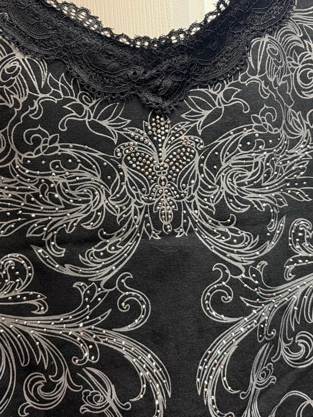 Dolls Kill Black Lace-Trim Dragon Print Cami - Picture 7 of 8